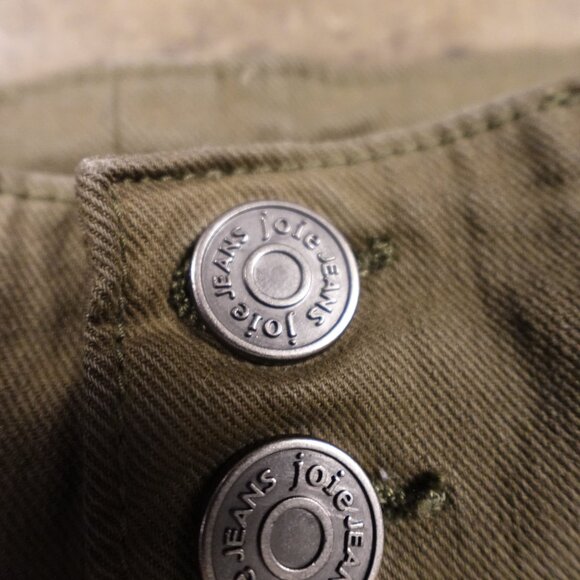 Joie High Rise Skinny Button Fly Pants Olive Green Size 24 – 25" Inseam - Picture 3 of 12